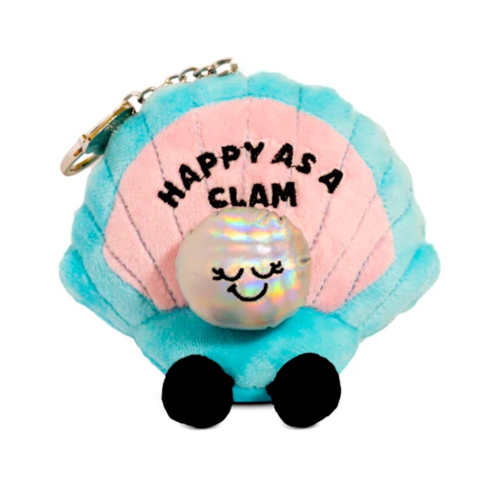 Punchkins Clam Shell "Happy As A Clam" Plush Bag Charm - NWT
